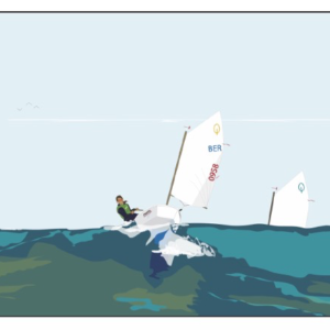 Sailing Optimist (with Bermuda sail#)